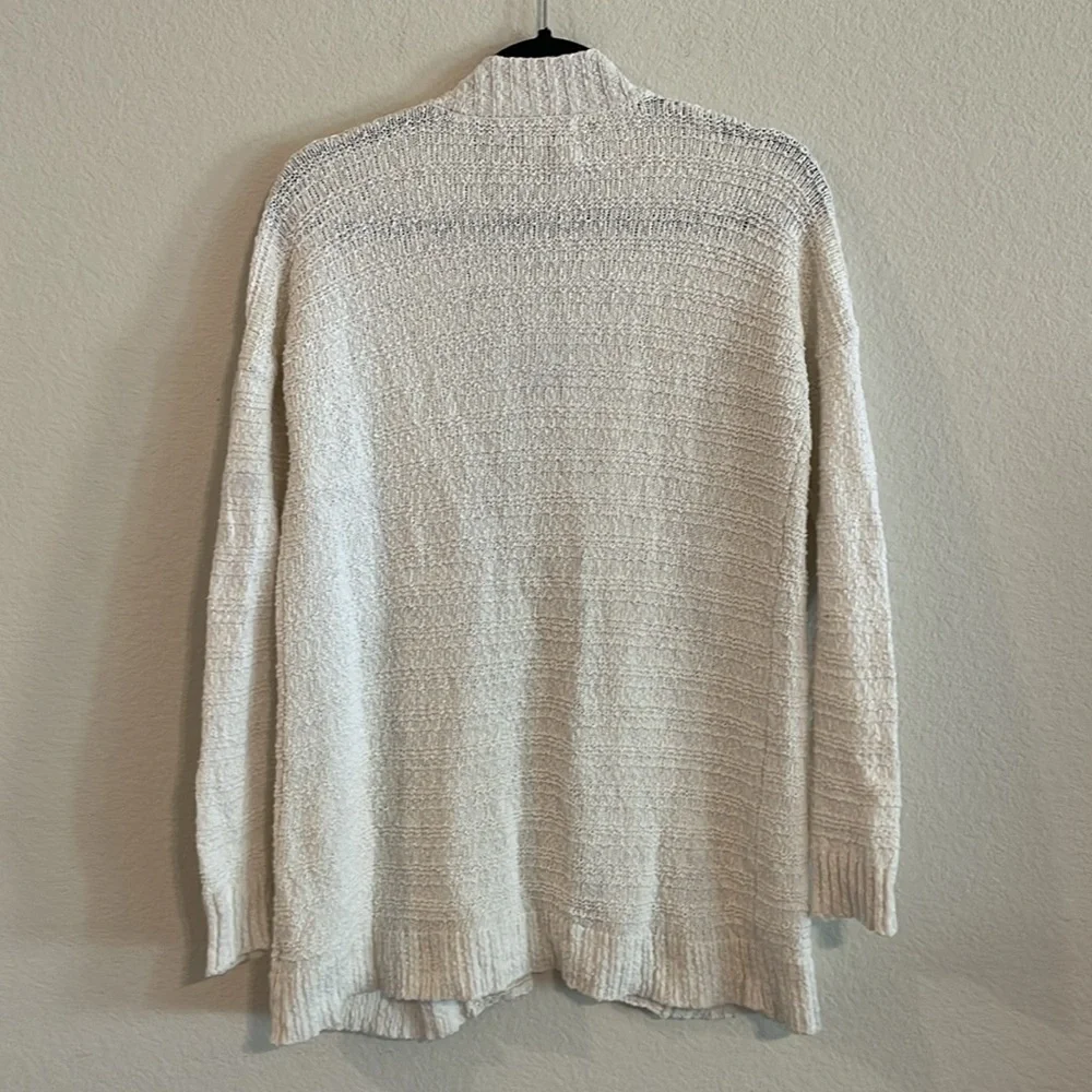 C&C California Women's Cardigan Sweater Small White Knit Open Front Longline